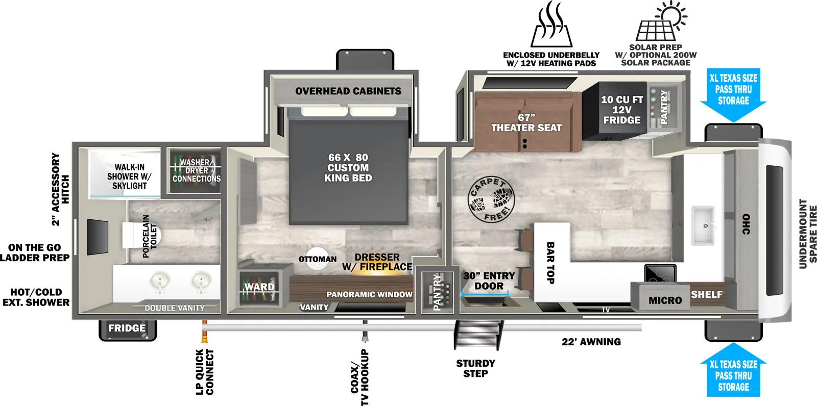 Hemisphere Travel Trailers 261FKRB Floorplan